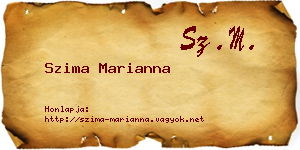 Szima Marianna névjegykártya